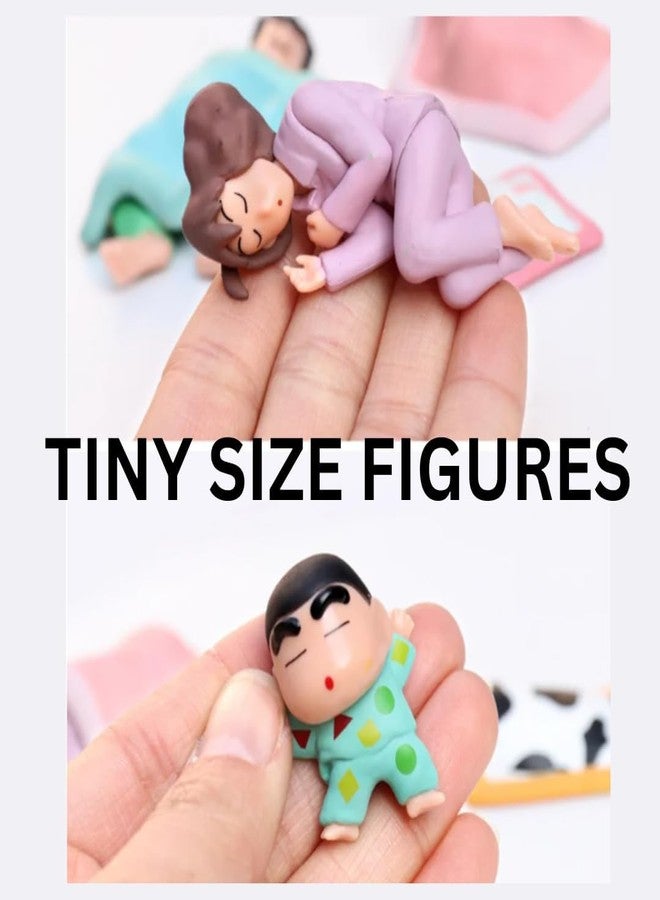 FUNFOB Shinchan Action Figure | Shin chan Figurine Cartoon Figures Toys for Boys & Girls PVC Multicolour (Shinchan Family (NO Shiro)) - Image 4